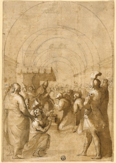 Studie til pave Innocens III, der etablerer franciskanerordenen af Francesco Allegrini