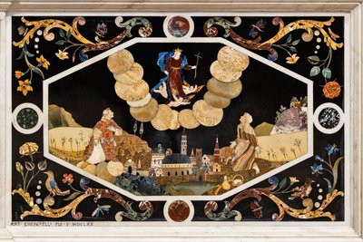 Madonnaen fra Monte Berico, der viser sig for Vincenza Pasini, detaljer af Francesco Antonio Corbarelli