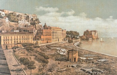 Chiatamone Street, i Napoli, Illustration fra det antikke Napoli, af Raffaela D
