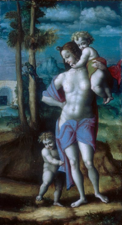 Eva med Kain og Abel af Francesco Bacchiacca