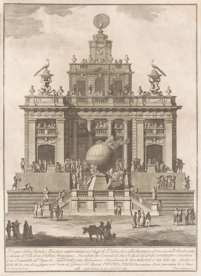 Seconda Macchina for the Chinea of 1785: A Pleasure Palace with an Air Balloon, 1785. af Francesco Barbazza