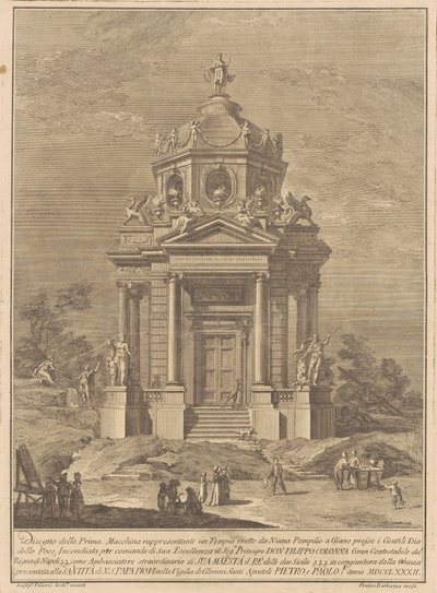 Prima Macchina for Kina af ​​1782: Janus-templet bygget af Numa Pompilius af Francesco Barbazza, after Giuseppe Palazzi