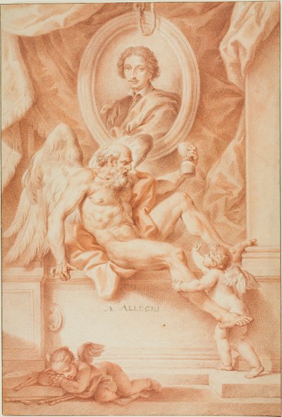 Allegori over tiden til ære for en maler (Claude Lorrain) af Francesco Bartolozzi