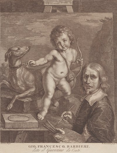 Guercino Selvportræt, 1790-99. af Francesco Bartolozzi