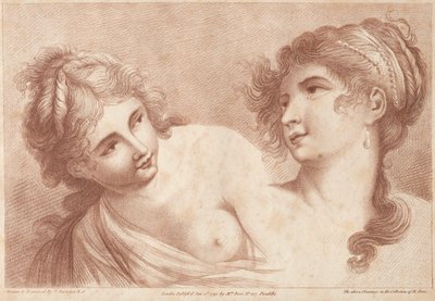 To kvinders hoveder, 1792. af Francesco Bartolozzi