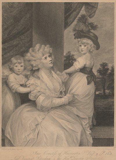 Jane, grevinde af Harrington, Lord Viscount Petersham og den ærede Lincoln Stanhope af Francesco Bartolozzi