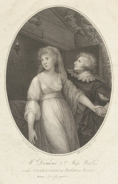 Mr. Dimond og Miss Wallis i Romeo og Julies figurer, 1. maj 1796. af Francesco Bartolozzi