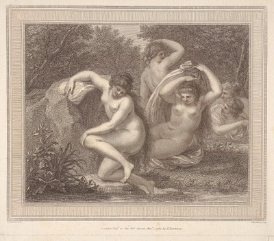Nymfer og Diana bader af Francesco Bartolozzi