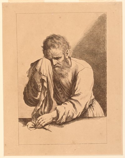 Old Man Weping, efter en tegning af Guercino af Francesco Bartolozzi