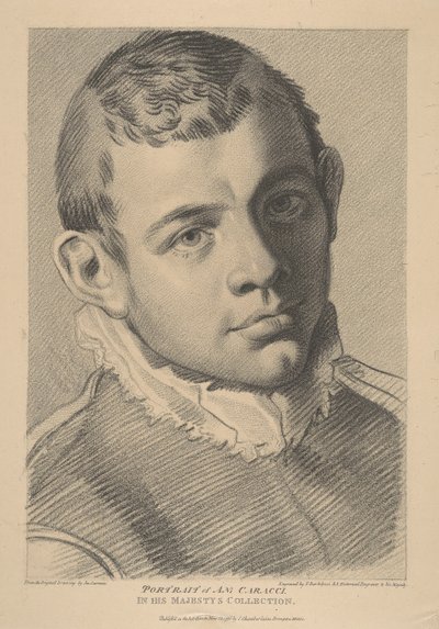 Portræt af Annibale Carracci af Francesco Bartolozzi