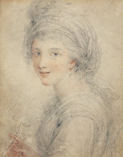 Portræt af Angelica Kauffman (farvet kridt på papir) af Francesco Bartolozzi
