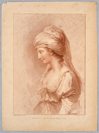 Portræt af en dame (Den græske datter) af Francesco Bartolozzi
