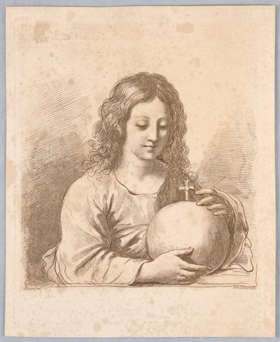 Salvator Mundi, med en globus og et kors af Francesco Bartolozzi