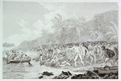 The Death of Captain Cook (uden titel), ca. 1783 (kobberstik) af Francesco Bartolozzi