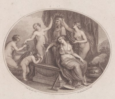 The Graces Crowning the Bust of Raphael, 28. juli 1788. af Francesco Bartolozzi