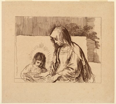 Jomfruen underviser Jesusbarnet af Francesco Bartolozzi