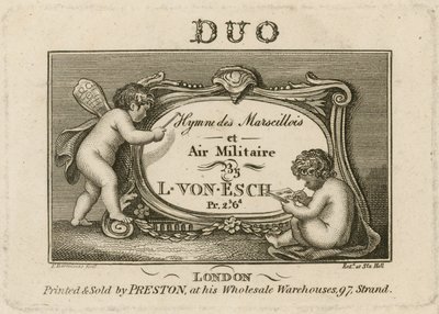 Titelplade til Hymn des Marscillois og Air Militaire af Francesco Bartolozzi