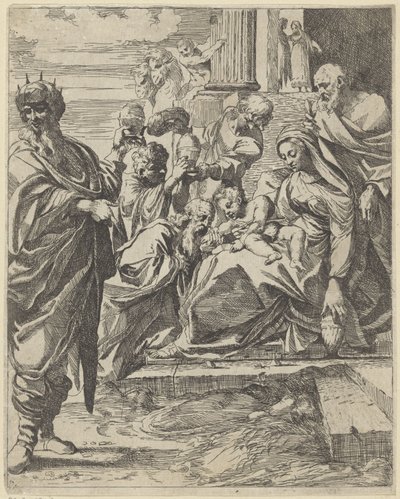Tilbedelse af kongerne af Francesco Brizio (attributed to)