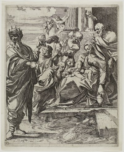 Tilbedelse af de hellige tre konger af Francesco Brizio