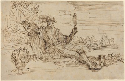 En elegant ung mand, der personificerer forfængelighed af Francesco Brizio
