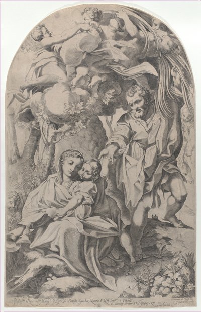 Resten på flugten til Egypten, 1600-23. af Francesco Brizio
