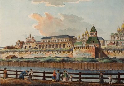 Udsigt over Vinter Kreml-paladset fra Moskva-floden, 1780