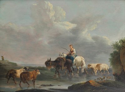 Hyrdinde ved bækken af Francesco Casanova