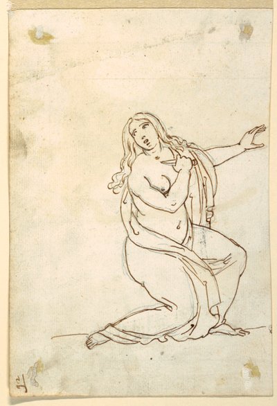 Lucretia eller Tarquinia stikker sig selv af Francesco Coghetti