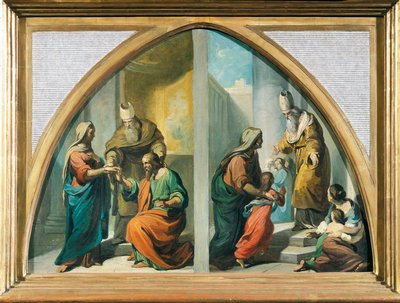 Vielse og præsentation af Jomfru Maria ved templet af Francesco Coghetti