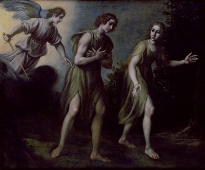 Uddrivelsen af Adam og Eva fra Paradiset af Francesco Curradi