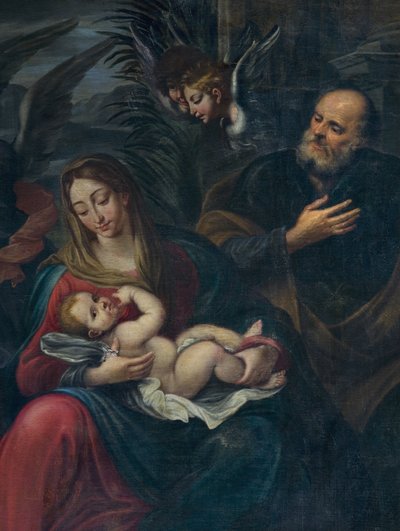 Tilbedelse af hyrderne, detalje af Francesco Fabbrica