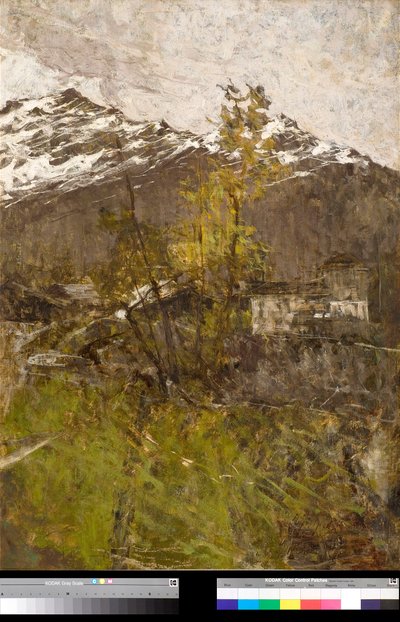 Den første sne, landskab Maleri af Francesco Filippini (1853-1895) 1889 Privat samling af Francesco Filippini