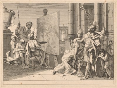 Alexander den Store og Campaspe i Apelles atelier af Francesco Fontebasso