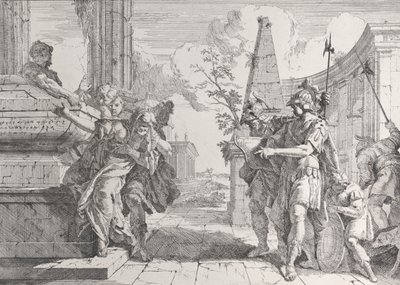 The Sacrifice of Polyxena, from Bacchanals and Histories, 1744., 1744. af Francesco Fontebasso