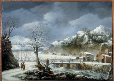 Vinterlandskabsmaleri af Francesco Foschi (død 1805) 1700-tallet Lille, Museum of Fine Arts af Francesco Foschi