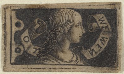 Hoved af en pige med krøllet hår af Francesco Francia