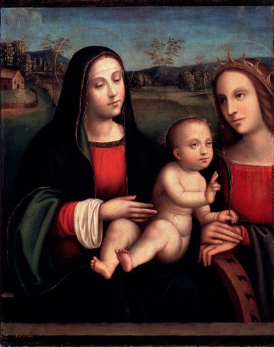 Jomfru og barn, 15. eller begyndelsen af 1500-tallet af Francesco Francia