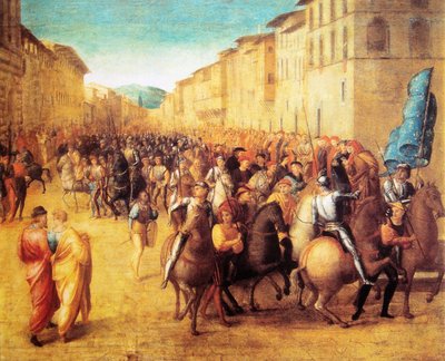 Franske tropper under Karl VIII rykker ind i Firenze 17. november 1494 af Francesco Granacci af Francesco Granacci
