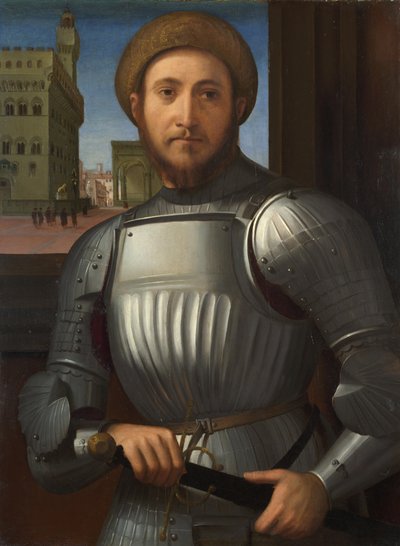 Portræt af en mand i rustning, ca. 1510 af Francesco Granacci