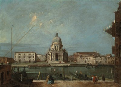Udsigt over Canal Grande, Venedig, med kirken Santa Maria della Salute af Francesco Guardi