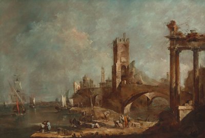 Capriccio af en havn, ca. 17601770. af Francesco Guardi