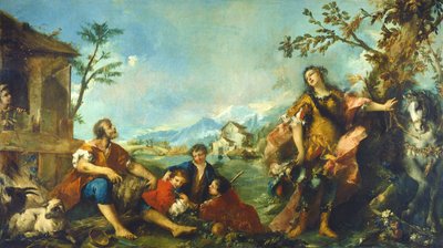 Erminia og hyrderne, 17501755 af Francesco Guardi