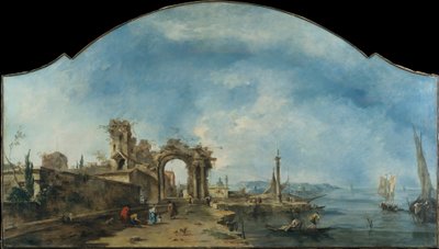 Fantastisk landskab, ca. 1765 (olie på lærred) af Francesco Guardi