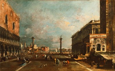 Lille Markusplads mod San Giorgio, Venedig af Francesco Guardi (1712-1793), olie på lærred, 45x72 cm af Francesco Guardi