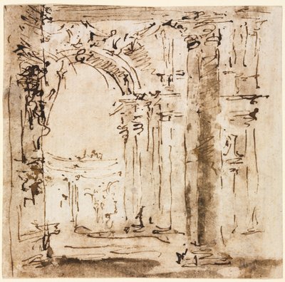 Par tegninger: Skitse af labyrinten af Villa Pisani og Piazza San Marco..., 1773-1778. af Francesco Guardi