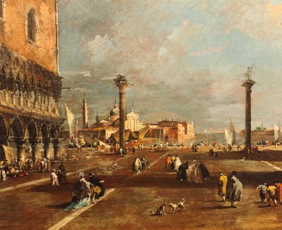 Piazza San Marco mod San Giorgio Maggiore, af Francesco Guardi (1712-1793), olie på lærred, 45x72 cm af Francesco Guardi