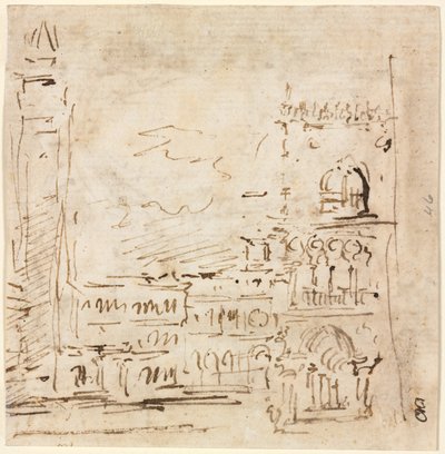 Piazza San Marco med Doges palads af Francesco Guardi