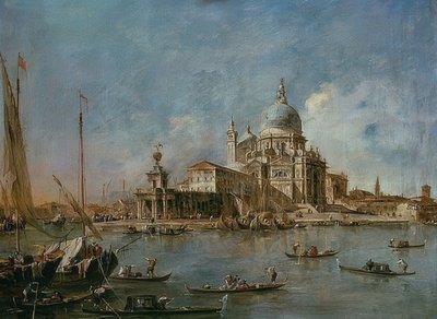 Punta Della Dogana mit der Santa Maria della Salute. Um 1770 af Francesco Guardi