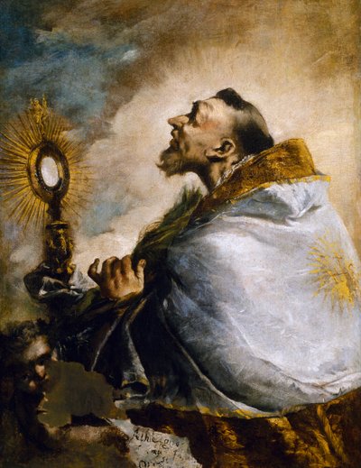 Helgen i tilbedelse af den hellige eukaristi eller den hellige Norbert i ekstase af Francesco Guardi