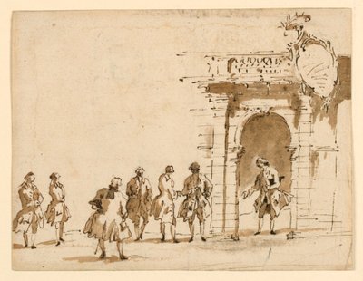 Skitse til en reception på Palazzo Surian af Francesco Guardi